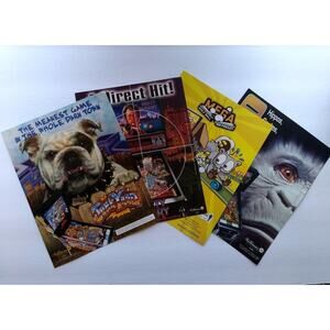 Pinball FLYERS Lot Of 4 Junkyard Dirty Harry Mega Golf Ball Frenzy Congo Orig.